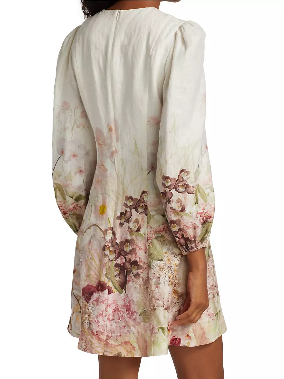 Zimmermann Dancer Floral Hummingbird-Embroidered Mini Dress Size 10